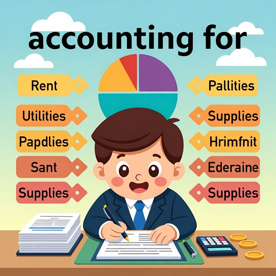 Cartoon representing the phrasal verb accounting for