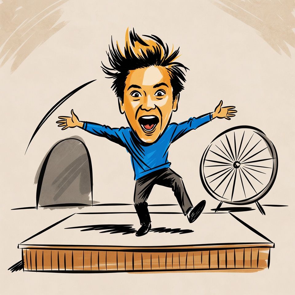 Cartoon representing the phrasal verb acting out